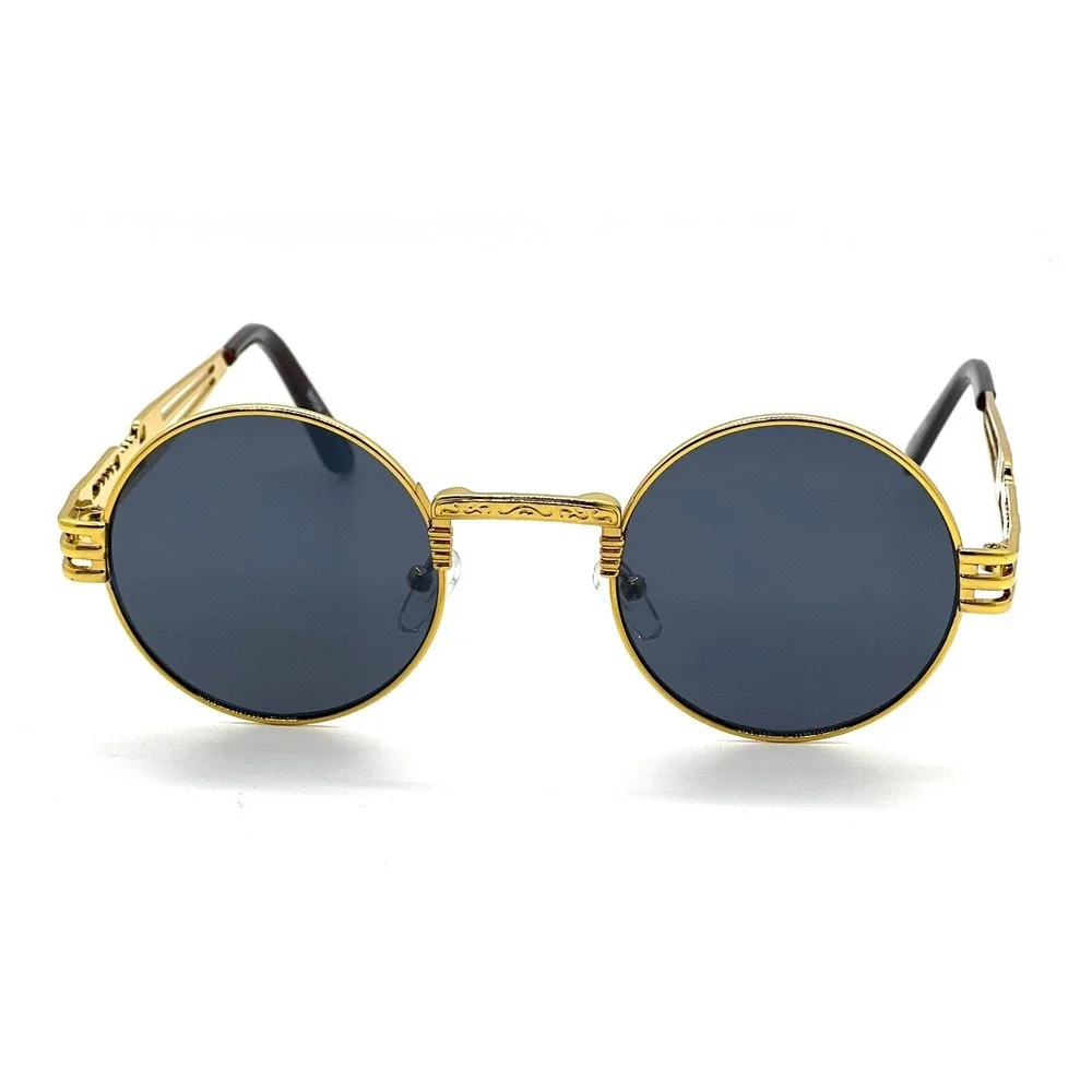 Round Steampunk Sunglasses Gold Frame‎ Designer Fashion Sun Glasses Festival Men